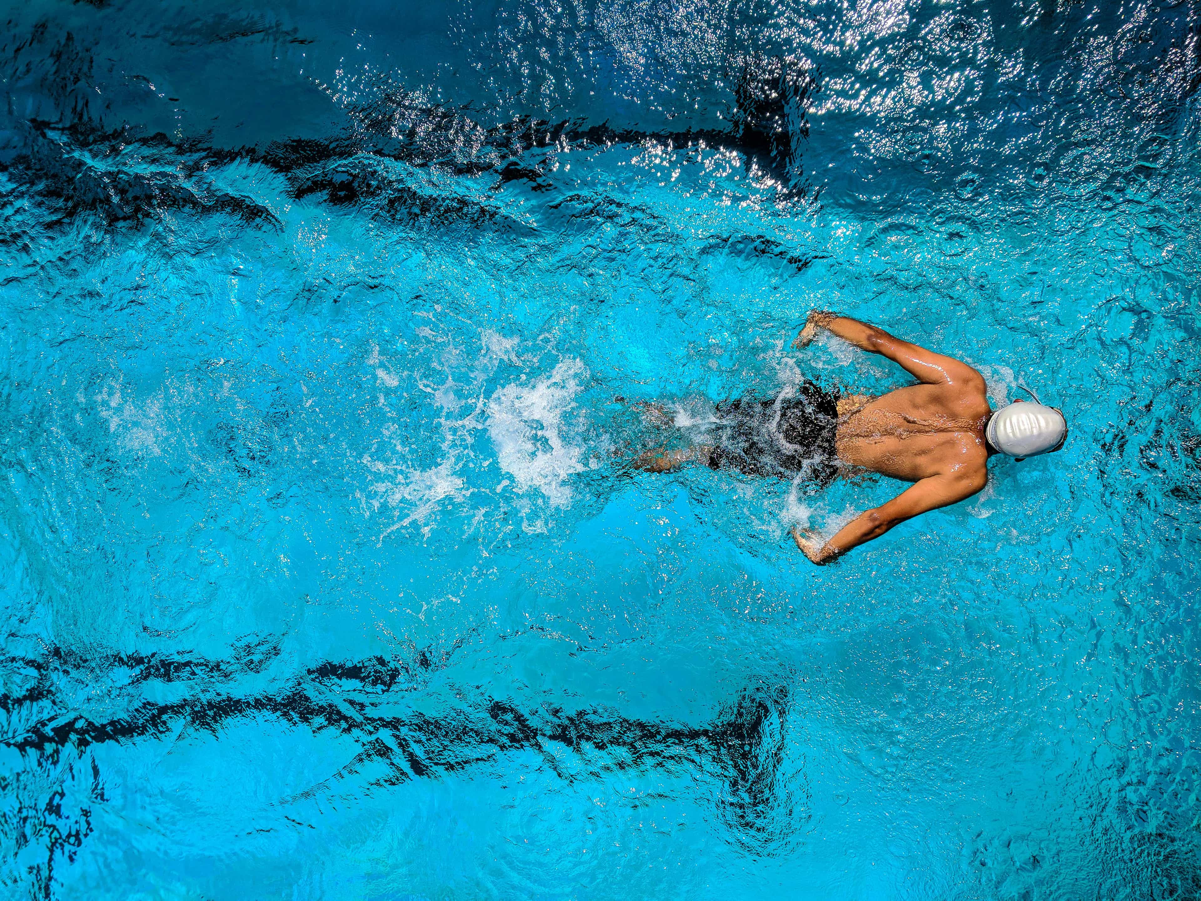 Overhead view of swimmer