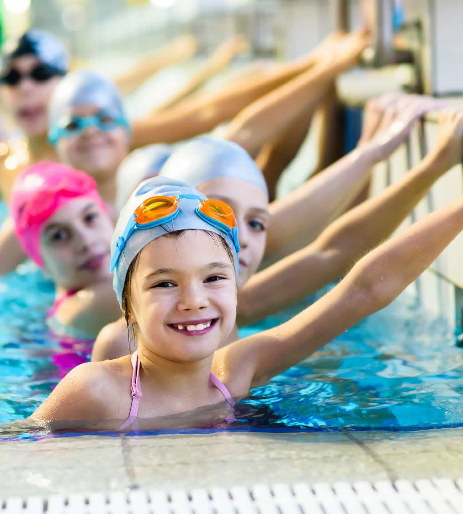 Row of children smiling